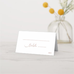 Carte De Placement Mariage de script moderne en terre cuite simple et