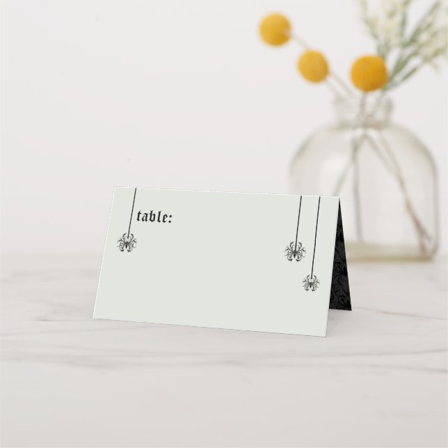 Carte De Placement Mariage de squelettes élégants (Devant)