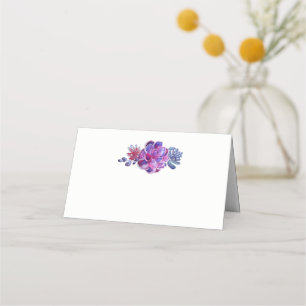 Carte De Placement Mariage de succulents d'aquarelle violet