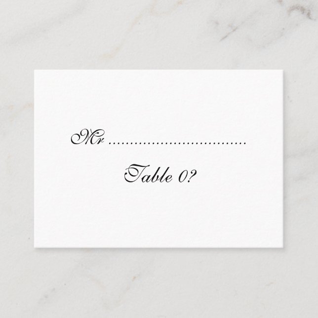 Carte De Placement Mariage de table sur mesure (Devant)
