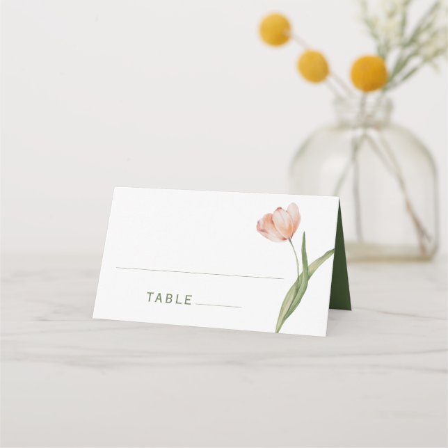 Carte De Placement Mariage de tulipe d'aquarelle moderne (Devant)