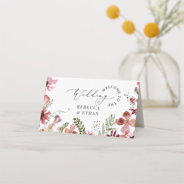 Carte De Placement Mariage de typographie moderne (Dos)