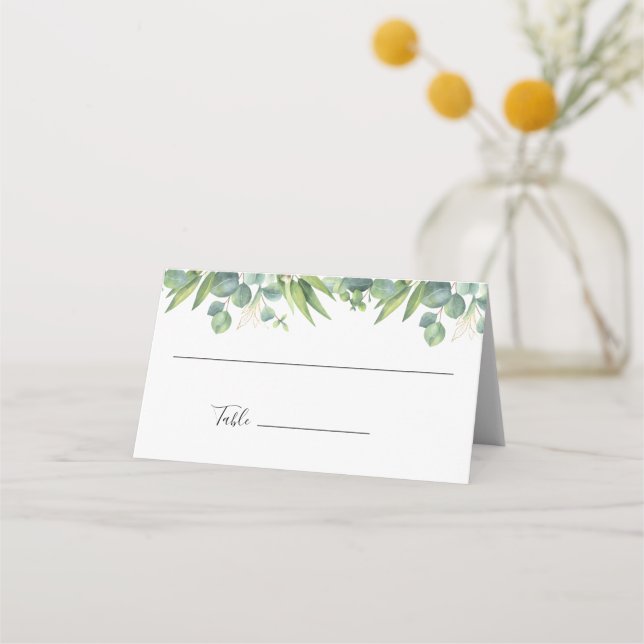 Carte De Placement Mariage de verdure Eucalyptus (Devant)