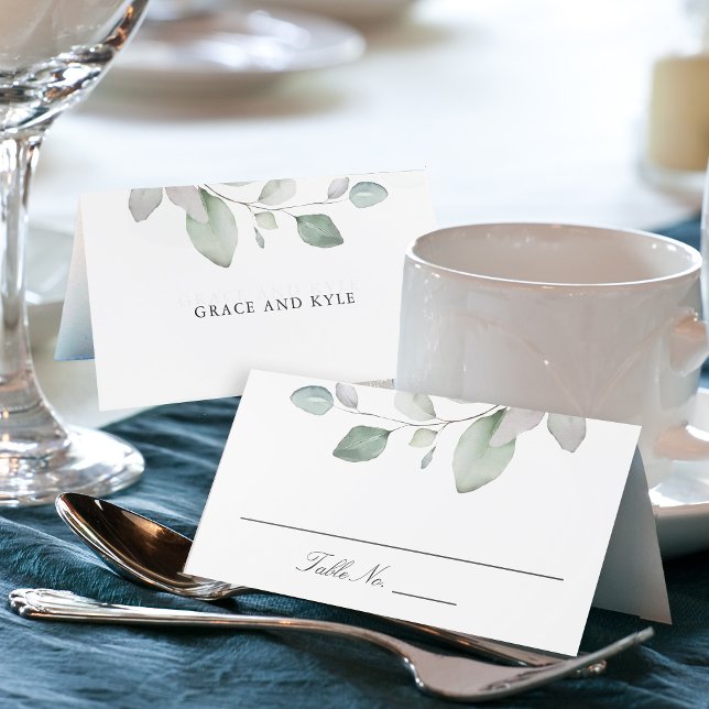 Carte De Placement Mariage de verdure légère Airy Botanical (Créateur téléchargé)