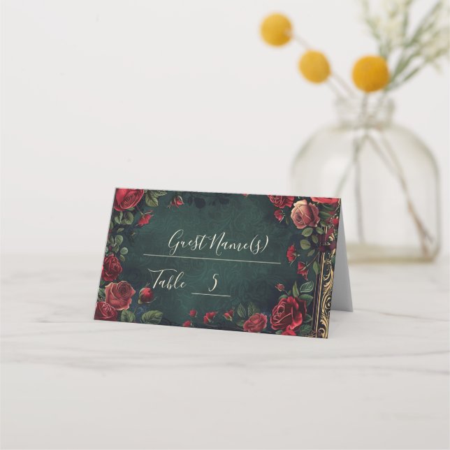 Carte De Placement Mariage d'élégance gothique victorienne (Devant)