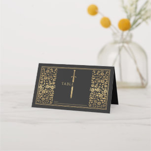 Carte De Placement Mariage d'épée médiévale noire