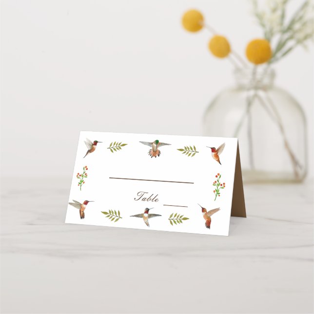 Carte De Placement Mariage des colibris roux (Devant)
