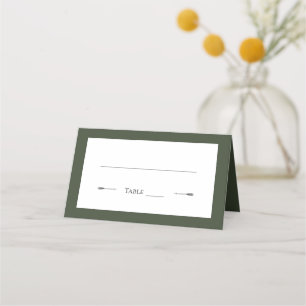 Carte De Placement Mariage des flèches minimalistes   Vert olive