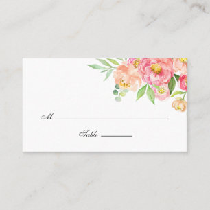 Carte De Placement Mariage des pivoines aquarelles