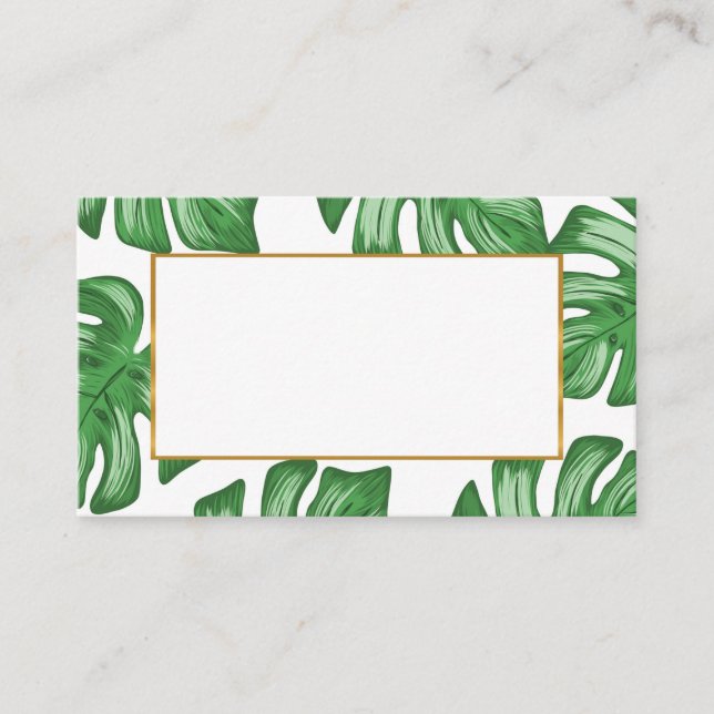 Carte De Placement Mariage d'été de Split Leaf Philodendron (Devant)