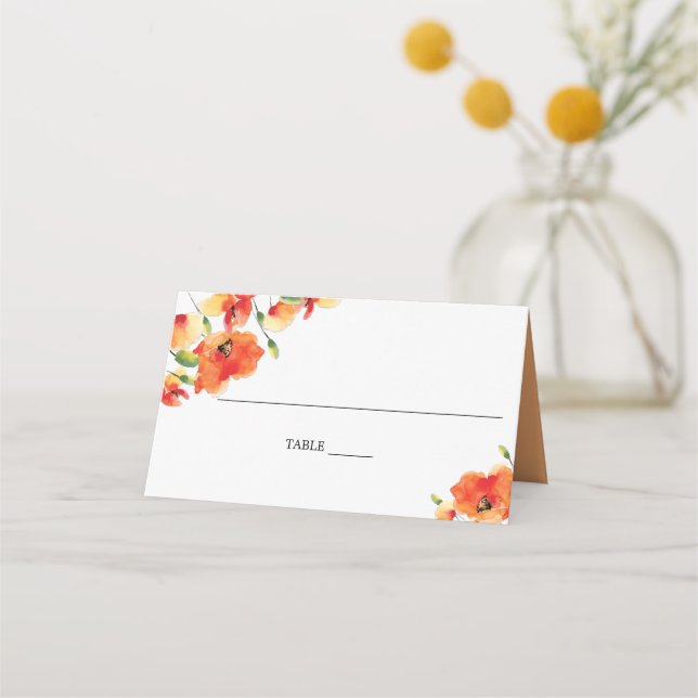 Carte De Placement Mariage d'été Golden Poppy (Devant)