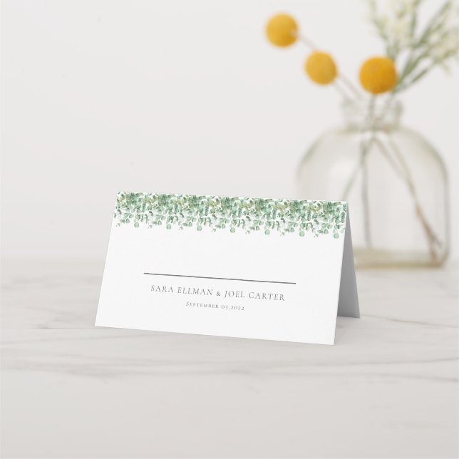 Carte De Placement Mariage d'eucalyptus (Devant)