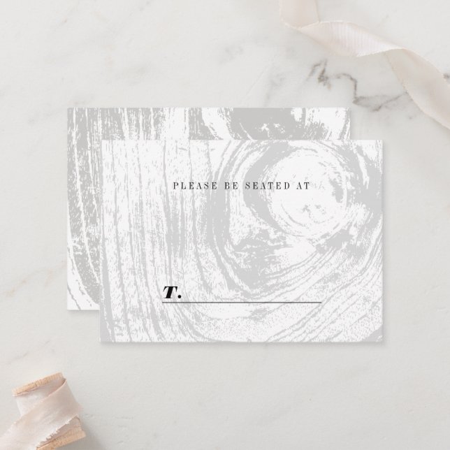 Carte De Placement Mariage d'hiver chic au bois rustique classique bl (Devant/Arrière en situation)