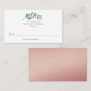 Carte De Placement Mariage d'huile d'or Eucalyptus Rose géométrique