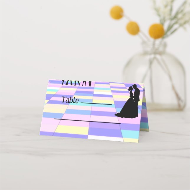 Carte De Placement Mariage Disco personnalisable (Devant)