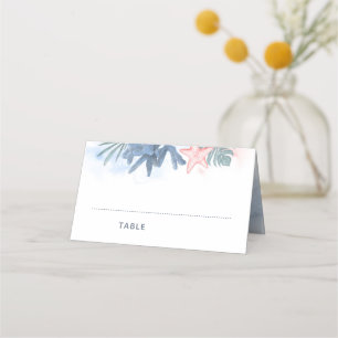 Carte De Placement Mariage Dusty Blue Beach Parti spécial
