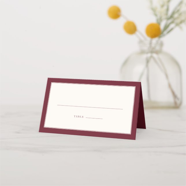 Carte De Placement Mariage Élégance Intemporelle (Devant)