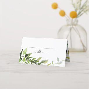 Carte De Placement Mariage Élégant à l'Aquarelle avec de la Botanique