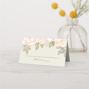 Carte De Placement Mariage Elegant Aquarelle Florale Numéro de table