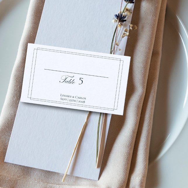 Carte De Placement Mariage Élégant Bleu Marine (Créateur téléchargé)