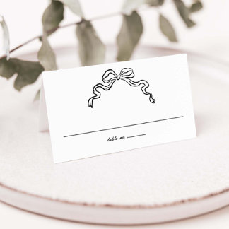 Carte De Placement Mariage élégant Bow Bow Ribbon