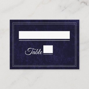 Carte De Placement Mariage élégant classique bleu marine