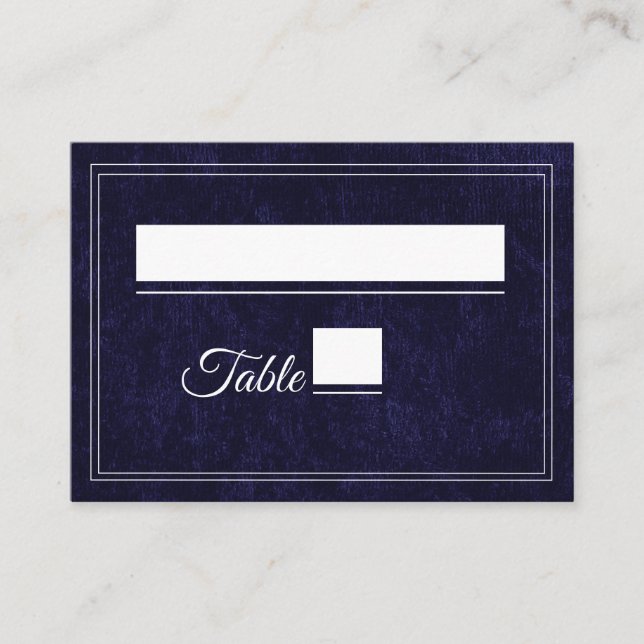 Carte De Placement Mariage élégant classique bleu marine (Devant)