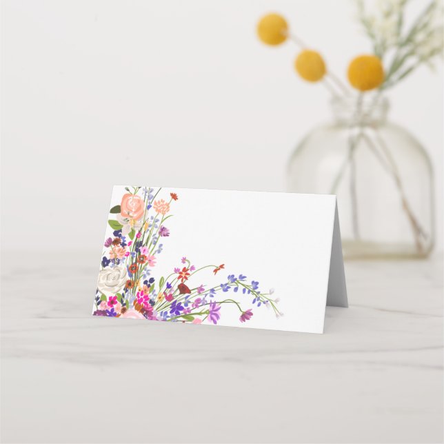Carte De Placement Mariage élégant de fleurs sauvages chic modernes é (Dos)