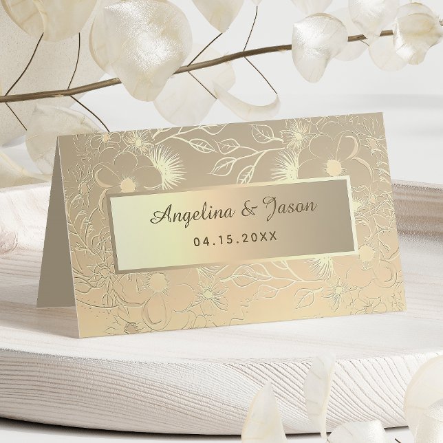 Carte De Placement Mariage élégant en or (Créateur téléchargé)