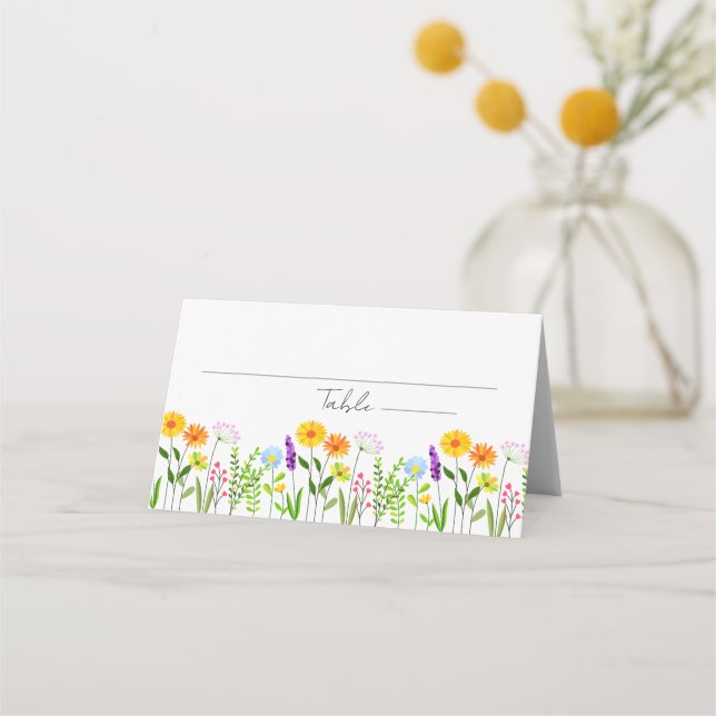 Carte De Placement Mariage Élégant Floral de Printemps (Devant)