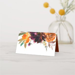 Carte De Placement Mariage élégant floral rustique d'automne