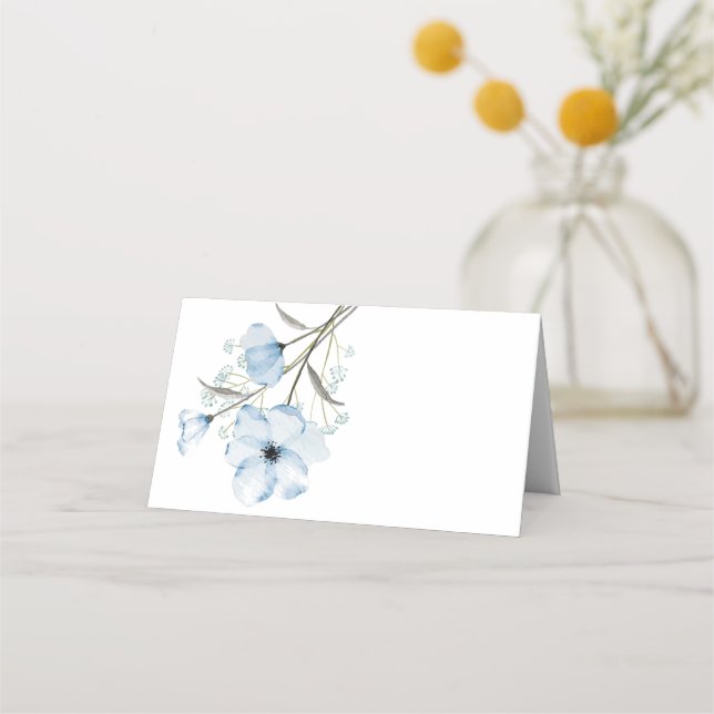 Carte De Placement Mariage Élégant Moderne Chic Bleu Poussiéreux (Devant)