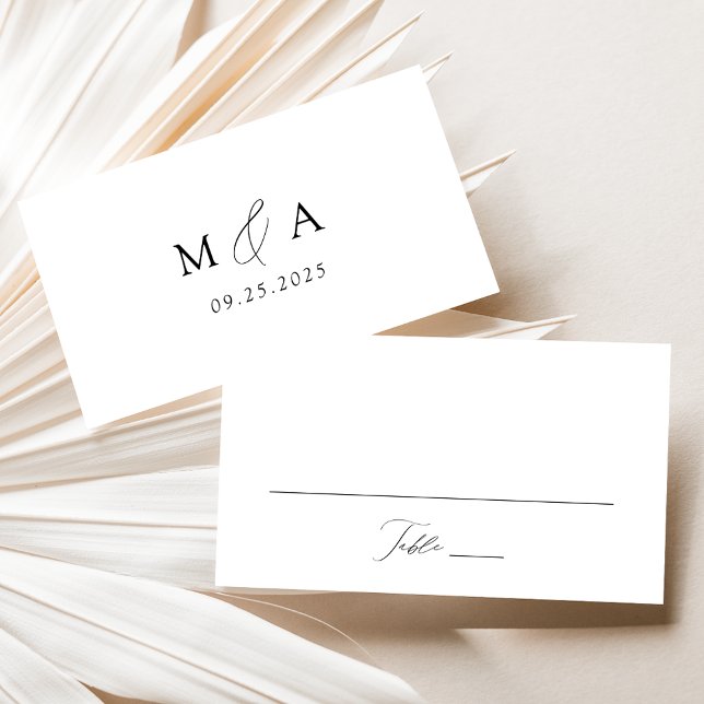 Carte De Placement Mariage élégant moderne écriture noire (Créateur téléchargé)