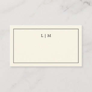 Carte De Placement Mariage élégant monogramme jaune beurre moderne