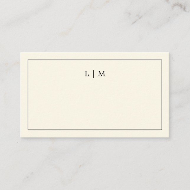 Carte De Placement Mariage élégant monogramme jaune beurre moderne (Devant)