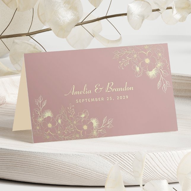 Carte De Placement Mariage Élégant Rose (Créateur téléchargé)