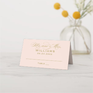 Carte De Placement Mariage Élégant Rose Gold Calligraphie Monsieur Ma
