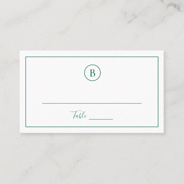 Carte De Placement Mariage élégant vert émeraude traditionnel (Devant)