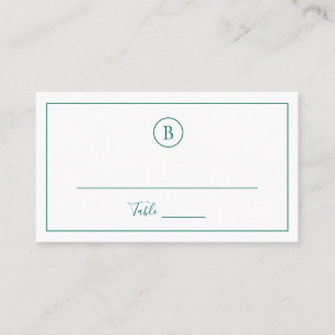 Carte De Placement Mariage élégant vert émeraude traditionnel