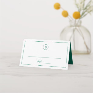 Carte De Placement Mariage Élégant Vert Émeraude Traditionnel