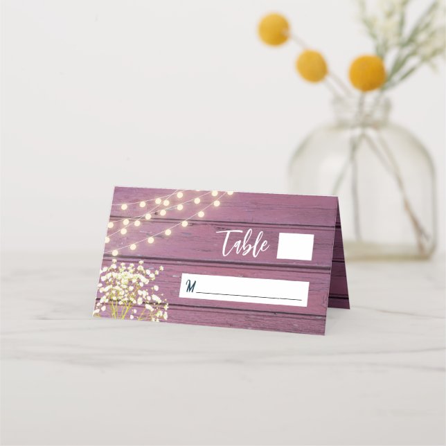 Carte De Placement Mariage en bois violet (Devant)