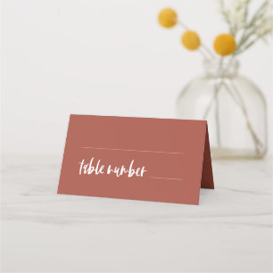 Carte De Placement Mariage en brique brûlée moderne et élégant