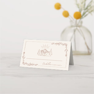 Carte De Placement Mariage en terre cuite de montagne rustique