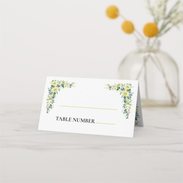 Carte De Placement Mariage Été Bohème Eucalyptus Verdure (Devant)