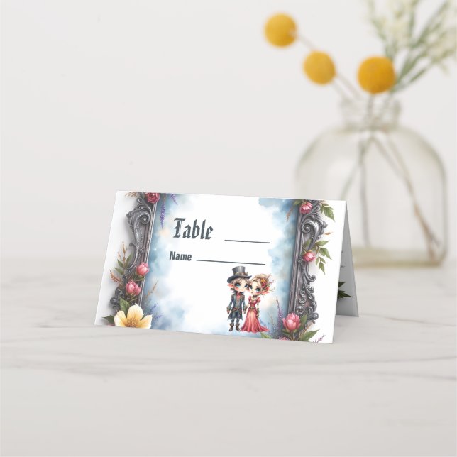 Carte De Placement Mariage Fantastique d'Elfe Steampunk (Devant)