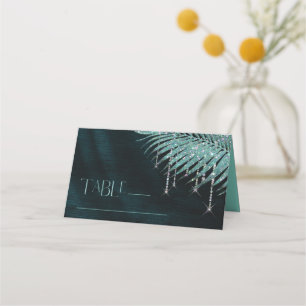 Carte De Placement Mariage feuille de joaillerie ID Turquoise830