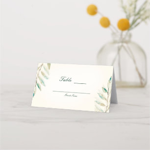 Carte De Placement Mariage Feuilles d'Eucalyptus Végétal Moderne Vint