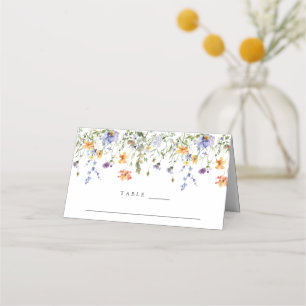 Carte De Placement Mariage Fleur de Champ à l'Aquarelle