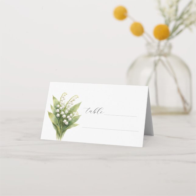 Carte De Placement Mariage Fleur de Muguet Fleur Blanche Florale (Devant)
