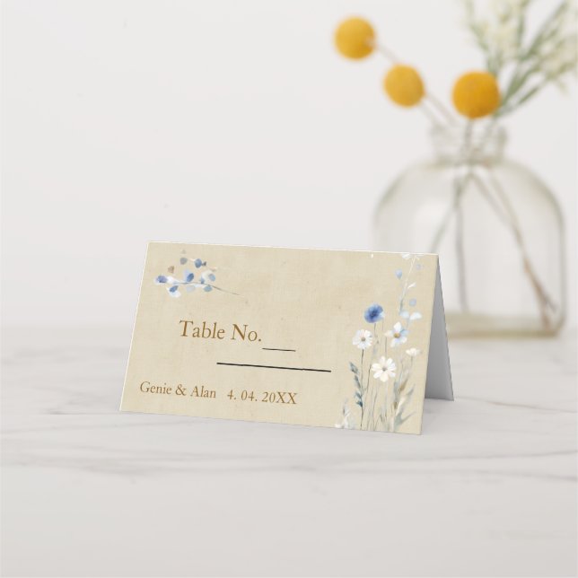 Carte De Placement Mariage fleur sauvage (Devant)